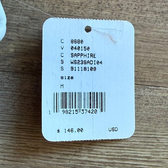 Acacia Free People Sadie Piped Ribbed Bikini Top Sapphire Blue Size Medium NEW - Picture 9 of 10